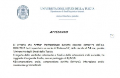 Студентам МНОЦ НАН РА вручены сертификаты на знание итальянского языка